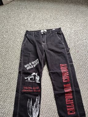 PacSun Black Jeans with White Contrast Stitching